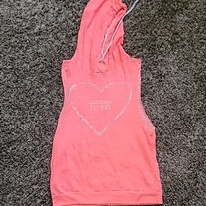 Spoiled Pink Sleeveless Hooded Top